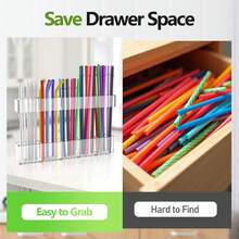 Straw Holder For Cabinet Door, 9.8" Adjustable Two-Part Large Acrylic Straws Organizer With Ultra Sticky Adhesive Strips, 2025 Reusable Utensil Storage For Kitchen Cupboard(Transparent) - 透明的 - 查看 6