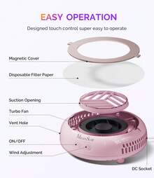 MelodySusie Nail Dust Collector, HProA Compact Vacuum Fan Dust Collector Quiet For Beginner Nail Tech And Student, Manicure Pedicure Tool Supplies For Acrylic Nail Polishing,Salon & Home Equipment Christmas Gift-Pink - 粉色 - 查看 4