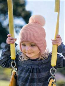 1顶婴儿毛球保暖带护耳帽可爱针织节日雪帽 - 1PC - 查看 13