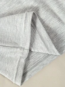 1pc Casual Basic Camisole Top With U-Shape Open Back &  Padded, Workout - 灰色 - 查看 5