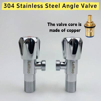 صمام زاوية من الفولاذ المقاوم للصدأ 304 بنواة نحاسية، تصميم أنيق للمرحاض وسخان المياه والحنفية ومدخل حوض الاستحمام، واجهة سداسية عالمية G1/2، أنيق وأنيق، مقاوم للصقيع والحرارة، مناسب للديكور المنزلي والفندقي والإيجار السياحي