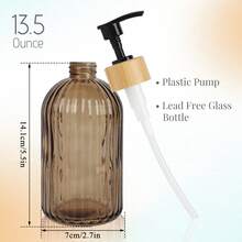 Amber Glass Soap Dispenser With Pump, 2 Pack 13.5oz Vertical Stripe Design Hand Soap Dispenser For Hand Wash, Dish Wash, Elegant Dispenser For Bathroom And Kitchen - Nhiều màu - Xem 2