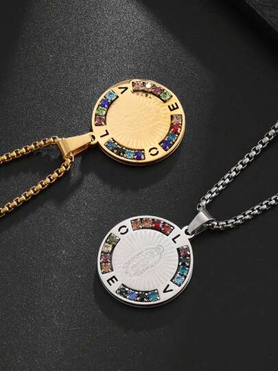 1pc Stainless Steel Pendant Necklace - Unique Bohemian & Punk Style Accessory, Suitable For Men And Women, Ideal For Daily Wear. Perfect Gift For Valentine's Day, Thanksgiving, Christmas, Halloween, Birthday, Party, Holiday And Anniversary