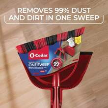 O-Cedar One Sweep Broom With Step-On Dustpan | Remove 99% With One Sweep | Lightweight Quiet Cleaning Tool | Ideal For Pet Owners - ColorA - 查看 4