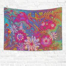 Tapestry, Mushroom Tapestry, Funny Tapestry,  Tapestry, Nature Wall Art,  Tapestry Aesthetic, Bedroom Decor, Flower Lover - Multicolor - View 1