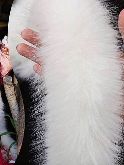 1条100厘米多色人造毛皮丝带，蓬松装饰带，奢华仿人造毛皮饰边条，柔软毛绒缝纫边缘，适用于DIY服装和工艺装饰，是传统服饰和节日装饰的理想之选，DIY服装配饰，装饰边缘，柔软毛皮条，最适合圣诞节服装边缘、鞋子毛绒缝纫装饰配件