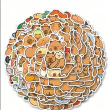 100张可爱水豚涂鸦贴纸，水豚主题贴纸，水豚周边，萌萌哒贴纸，动物贴纸，趣味贴纸，水豚礼物，水豚玩具，防水乙烯基贴纸，时尚笔记本电脑贴纸套装，滑板贴纸，水瓶贴纸，笔记本贴纸 - 彩色 - 查看 1