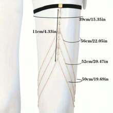 1pc Women's Leg Chain - Durable Alloy Design |     Year-Round Luxury Accessory, (Formal/Daily) - 金子 - 查看 3