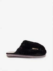 Pantufas Femininas, Quentinhas E Confortáveis, Modelo Belinna, Com Palmilha Macia E Sola Antiderrapante, Nas Cores Violeta, Preta E Cinza. - Preto - Ver 7