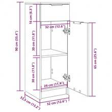Mueble de baño vidaXL Sonoma Roble 32x33,5x90 cm - Marrón - Ver 10