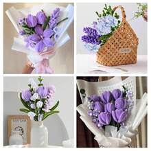 330pcs Purple & Pink Fluff Craft Set, 300pcs Colorful Chenille Stems, 30pcs Movable Eyes, DIY Art & Craft Project Creative Gift Packaging Party Decoration Supplies, Flower Making Kit, Art & Craft Supplies, Creative Art Project, Valentine's Day Gift, Mother's Day Gift - Multicolor - View 10