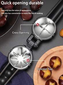 1pc Stainless Steel Chestnut Cutter, Nut & Chestnut Opener, Walnut Cracker, Multi-Function Nut Clip