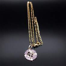 Aesthetic Chakra OM Reiki Symbol Pendant Necklace For Women Men Stainless Steel Golden Color Buddhism Lotus Mala Chain Jewelry - Necklace - View 3