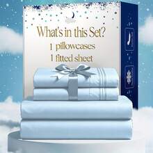 1/ 2/ 3pcs Luxury Hotel-Grade Fitted Sheet Set - 2000TC Ultra Soft & Breathable Microfiber With 14" Deep Pocket, Shrinkage & Fade Resistant, Elegant Deep Pocket For Mattresses, All-Season Easy Care Bedding Gift, Daily Use, Dorms, Guest Rooms. - 淺藍色 - 查看 3