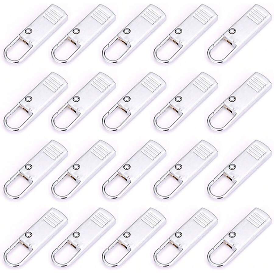 XINYUICEAN Reemplazo de Tirador de Cremallera para Chaquetas, 20 Piezas Repuestos de Cremallera Abrigos Equipaje Maletas, Repuestos para Zipers Herramienta de Agarre de Repuesto Spare Zipper (Plateado) - Negro - Ver 1
