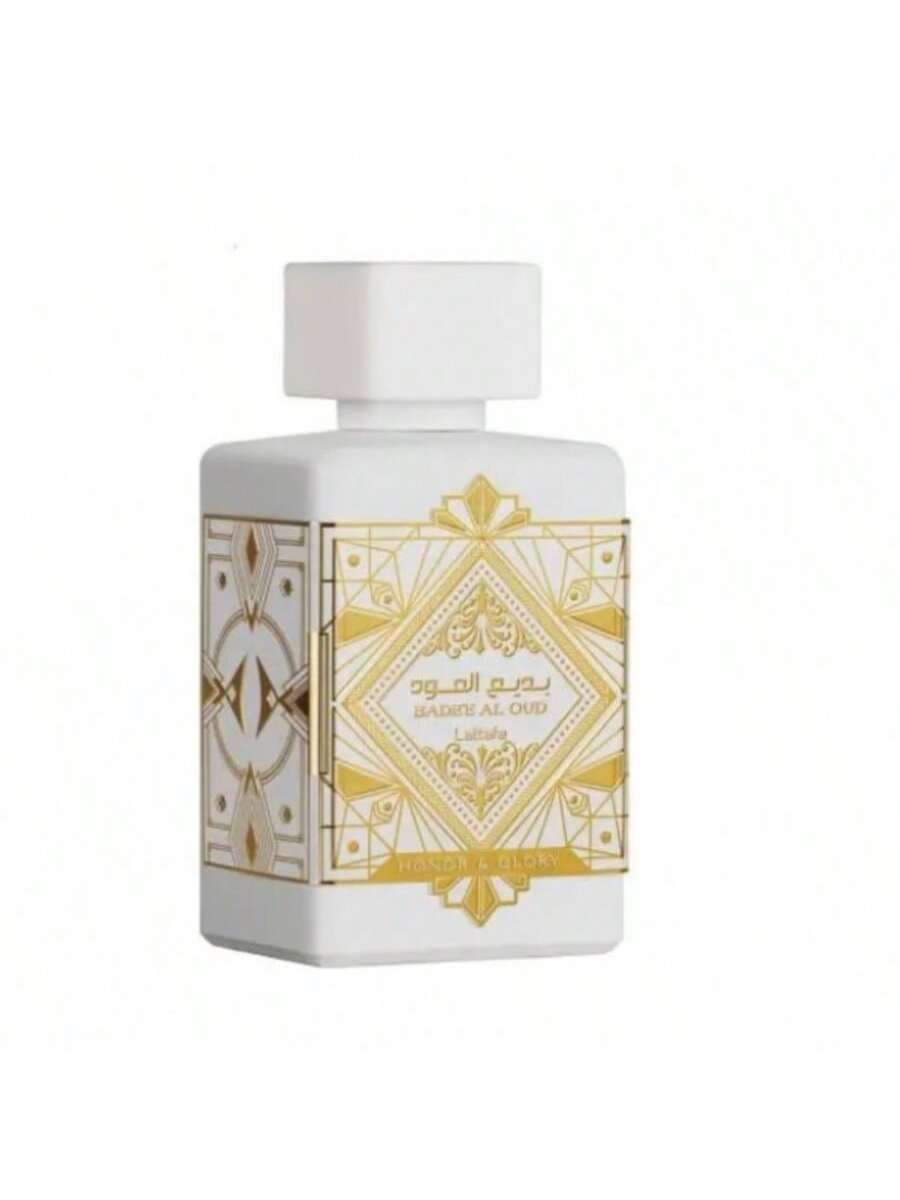 Badee Al Oud Honor & Glory Eau de Parfum 100ml - Perfume Oriental Lujoso Blanco y Dorado, Fragancia de Oud Elegante
