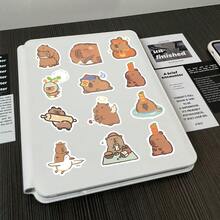 100张可爱水豚涂鸦贴纸，水豚主题贴纸，水豚周边，萌萌哒贴纸，动物贴纸，趣味贴纸，水豚礼物，水豚玩具，防水乙烯基贴纸，时尚笔记本电脑贴纸套装，滑板贴纸，水瓶贴纸，笔记本贴纸 - 彩色 - 查看 6