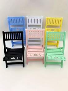 Popular Cute Macaron Phone Stand Desktop Decoration Fun Chair Foldable Portable Stand Gift - Multicolor - View 5