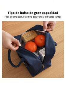 Lonchera Termica Bolsa De Comida Para Escuela Y Trabajo Lonchera Portatil Anti olores Diseño Bonito - Negro - Ver 6