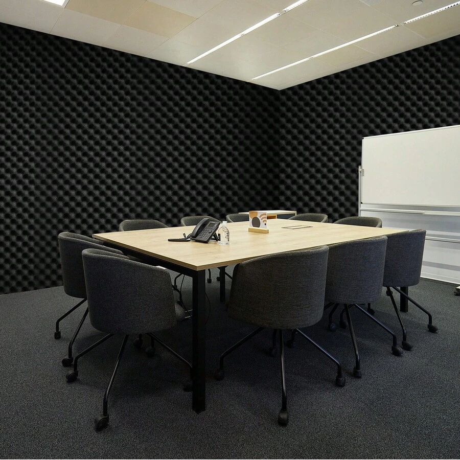 Acoustic Foam Panels, 2 Pack 48 X 24 X 2 Inches, Egg Designed Soundproof Wall Panels,Fire-Resistant Acoustic Panels,Sound Dampening Absorbing Panels For Studio Wall And Ceiling,Black - Non-adhesive, 2 Pcs, Egg Crate, L48" X W24" X H2" - View 1