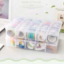 Una caja organizadora de oficina transparente con 15 ranuras y particiones ajustables, hecha de plástico, adecuada para almacenar papeles de dibujo artístico, cinta, diarios manuscritos, artículos de manualidades, cuentas, joyas y piezas. - Multicolor - Ver 1