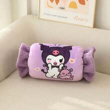 Sanrio 1pc Hello Kitty Cartoon Hand Warmer Plush Pillow, Kuromi Winter Hand Warmer Cushion, Cozy Home Sofa Lumbar Pillow, Seat Back Cushion, Holiday Gift