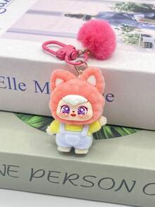 Cute Cartoon Animal Plush Backpack Charm Keychain, Soft Fluffy Ear Decorative Pendant, Multi‑Color Options, Plush Accessory For Bag Key, Gift For Women Teens For Birthday Valentine's Day Christmas - Multicolor - View 13