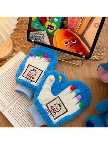 Cute Dopamine Full Finger Gloves, Warm Thermal Lined Thick Gloves For Men And Women, Windproof For Cycling In Winter - Multicolor - View 2