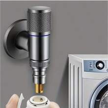 1pc Stainless Steel Mini Faucet, 4-Thread Universal Washing Machine Faucet, Household Bathroom Stainless Steel Faucet, Quick-Open Faucet With Shut-Off, Single Cold Wall-Mounted Faucet Kitchen Items Kitchen Accessories Kitchen Kitchen Tools - Multicolor - View 3