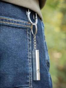 Gwizdek survivalowy i ratunkowy 2 w 1, aluminiowy gwizdek survivalowy o podwójnej częstotliwości do nagłych wypadków, płaski aluminiowy gwizdek survivalowy o podwójnej częstotliwości, gwizdek do szkolenia gołębi, gwizdek sędziowski, dwururowy aluminiowy gwizdek survivalowy - Zobacz 4