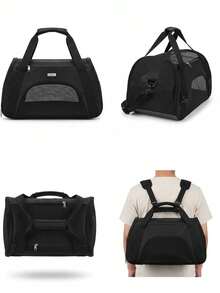 1 حقيبة ظهر قابلة للتوسيع للحيوانات الأليفة، حقيبة حمل كبيرة للكلاب، حقيبة ظهر مهواة للقطط/الكلاب، مناسبة للحيوانات الأليفة المتوسطة الحجم، مثالية للسفر والتنزه والأنشطة الخارجية - الأسود - مشاهدة 3