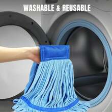 DIRT RUSHER Microfiber Mop Heads: Mop Head Replacement For Floor Cleaning, Easy To Wring, Blue (2 Pack) - ColorA - 查看 2
