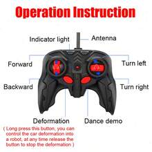 Ultimate 2-In-1 Transformable RC Car: 2.4GHz One-Touch Deformation Robot & 360° Spin Drifting, LED Flashing Lights & Music Effects, All-Terrain 4WD With Rechargeable Battery– Ideal Christmas/Birthday Toy Gift For Boys Age 3-12 (Blue) - Blue - View 9