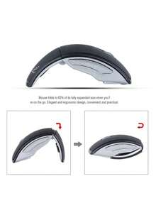 ELE-GATE Mouse Inalámbrico Plegable Wireless Abatible Dpi 1200-Se pueden aceptar enlaces de menos de 10 metros para apoyar el trabajo y los juegos - Negro - Ver 3