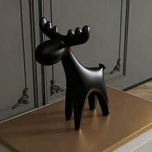 Statuetta minimalista di cervo bianco - Decorazione in plastica di un cervo per la casa, l'albero di Natale, mensole, idea regalo per matrimonio - Bianco - Visualizzare 5