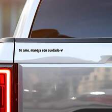 "I Love You, Drive Safely" Inspirational Sticker, Spanish "Te Amo, Maneja Con " Rearview Mirror Sticker "I Love You, Drive Safely" Waterproof Inspirational Car Window Sticker - one-size - View 7