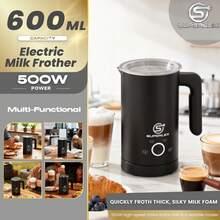 SUPERLEX Electric Milk Frother, Milk Mixer, With 4 Modes (Including Heating And Frothing Functions), 600ml Large Capacity, Stainless Steel Material Easy To Clean – Very Suitable For Use In Apartments, - 查看 1