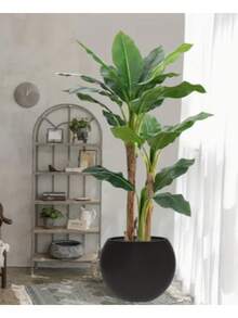 1 Stück klassischer runder Fasersteinübertopf in Schwarz/Weiß - polierte Oberfläche, bodenständig, mit Ablaufloch, langanhaltend & leicht für Bonsai Bäume in Innen-/Außenbereich, Heim, Hof & Garten Dekoration - Verschiedenfarbig - Übersicht 7