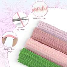 100/400pcs Handmade Tulip Twist Tie Bouquet Craft Supplies DIY Floral Making Kit - Multicolor - View 5
