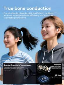 Lenovo S106 Bluetooth Earphones, Waterproof Hanging Ear Style For Swimming, Sports, Running, Cycling, Bluetooth MP3 Dual Mode Music, Built-In Memory, Super Long Battery Life, Open-Ear Wireless Headphones Compatible With Smartphones And Computers - 米橙 - 查看 7