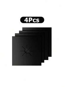 2/4/12片装黑色燃气灶防油垫，可水洗清洁垫，灶台表面保护垫，耐油耐热垫，材质为燃气灶垫，适用于家用燃气灶 - 彩色 - 查看 11