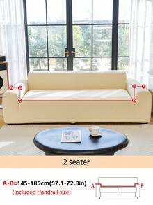 1pc All-Season Sofa Cover, 3D Textured & Full Protection Elastic Slipcover, Modern Minimalist For Living Room And Bedroom - Beige - View 16