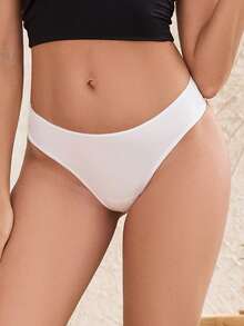 7 piezas/paquete Tanga de algodón de cintura baja sexy, ropa interior femenina transpirable y suave, adecuada para uso diario, lencería y ropa de dormir para mujeres