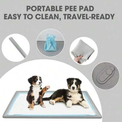 1pc Soft Silicone Pet Pee Pad Holder, Foldable & Space-Saving, Easy To Clean, Anti-Slip, Protects Floors, Multifunctional Design Can Also Be Used As Pet Food Mat Or Cage Liner, Includes 1 Pet Pee Pad