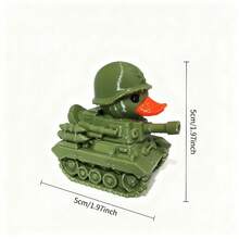 1pc Creative Tank Duck Statue, Soldier Tank Duckling Sculpture, Cute Imaginative Military Duck Decor, Humor Accessory For Military Fans, Home Desktop Decoration Duck Party, Bathroom, Bedroom, Office, Kitchen, Living Room - Perfect Holiday Gift For Family And Friends Military Enthusiasts - Multicolor - View 9