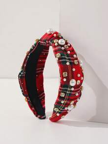 1 Stück Mädchen Weihnachtsparty Mode Perlen & Strass Dekor Stoff Haarband - Verschiedenfarbig - Übersicht 5