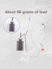 GOTURE 1/2/3件套鲤鱼饵笼套装 - 耐用金属笼+鱼线套装/发夹配件，高效展示饵料，浅水/节日礼物钓鱼 - 彩色 - 查看 5