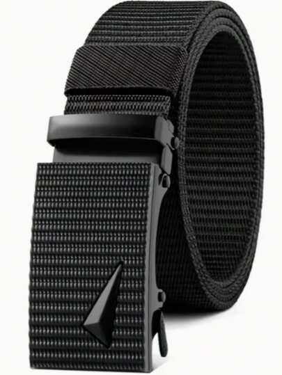 Cinto Largo Masculino Lona Reforçada Com Fivela Automática De Ferro