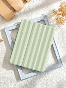 Ayotu Green Striped IPad Case, Suitable For IPad 10th Gen, IPad 7/8/9 (10.2 Inch), Built-In Pencil Slot, Fits Galaxy Tab A9 (11 Inch), Fits Kindle (11th Gen - 2024 Release), Reinforced Silicone Corners, Auto Wake/Sleep Function, Suitable As A Gift For Autumn/Winter, Christmas, Valentine's Day And New Year - Multicolor - View 2