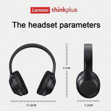 Lenovo 联想头戴式蓝牙耳机 - 游戏、音乐、重低音、可折叠降噪耳机，适用于运动和娱乐 - 黑色 - 查看 4